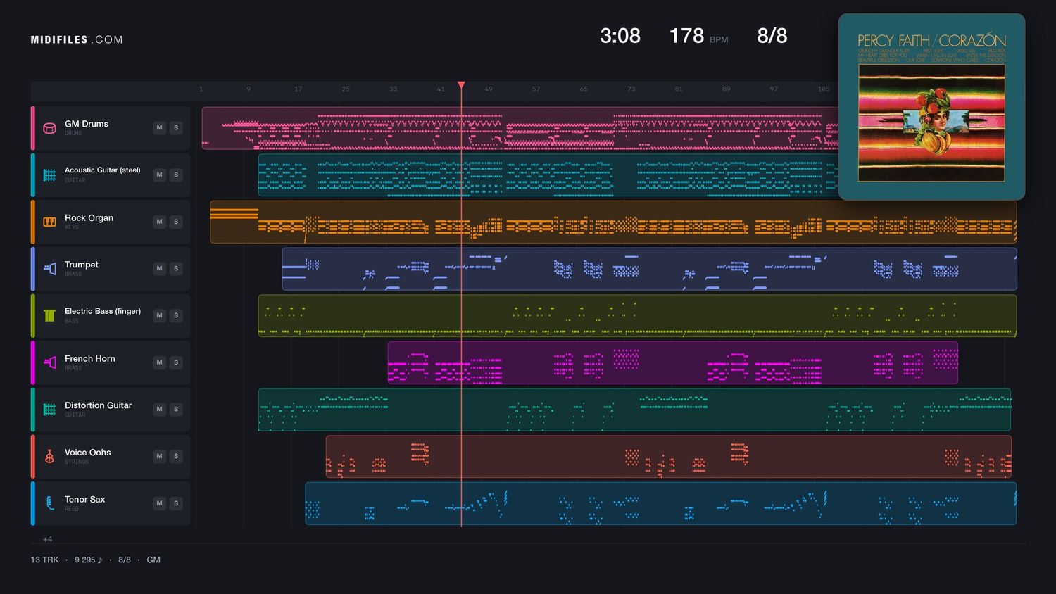 Crunchy Gronala Suite (Veronica Tune) - Percy Faith (MIDI individual tracks)