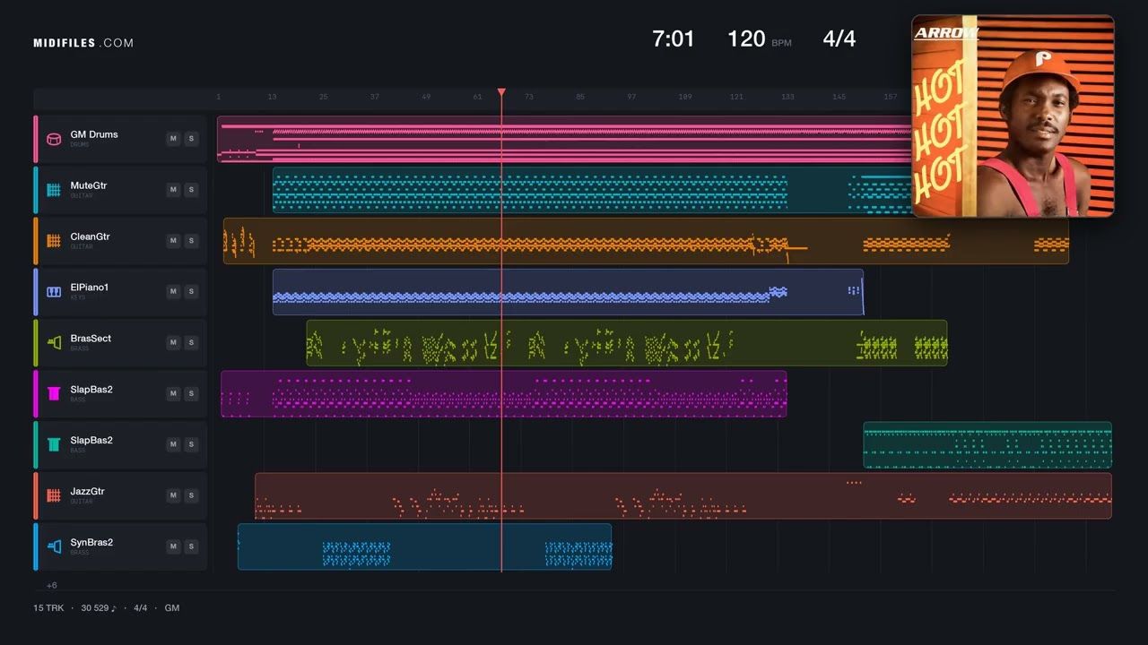 Hot Hot Hot - Arrow (MIDI individual tracks)