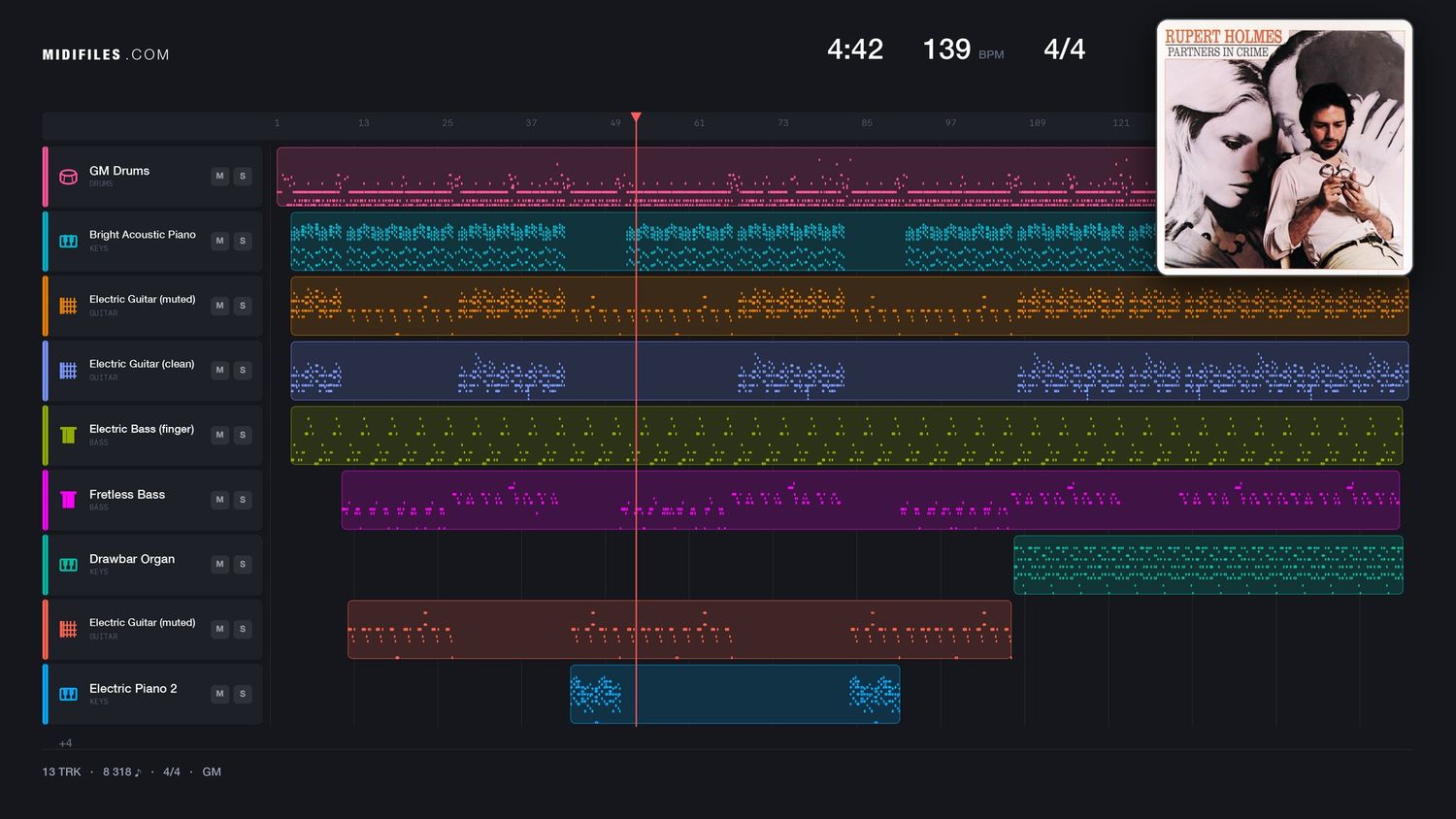 Escape (The Pina Colada Song) - Rupert Holmes (MIDI individual tracks)