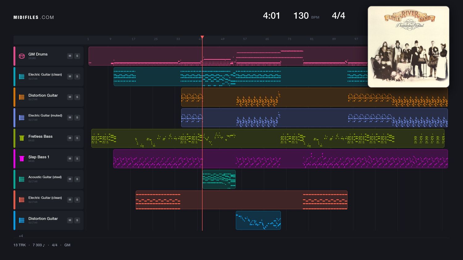 Happy Anniversary - Little River Band (MIDI individual tracks)