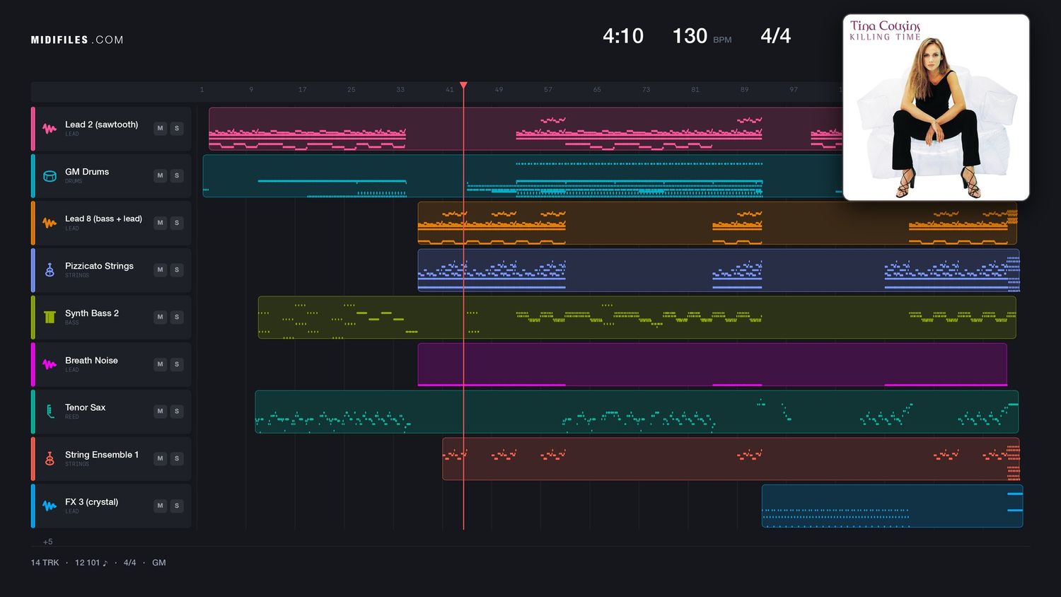 Killin' Time - Tina Cousins (MIDI individual tracks)
