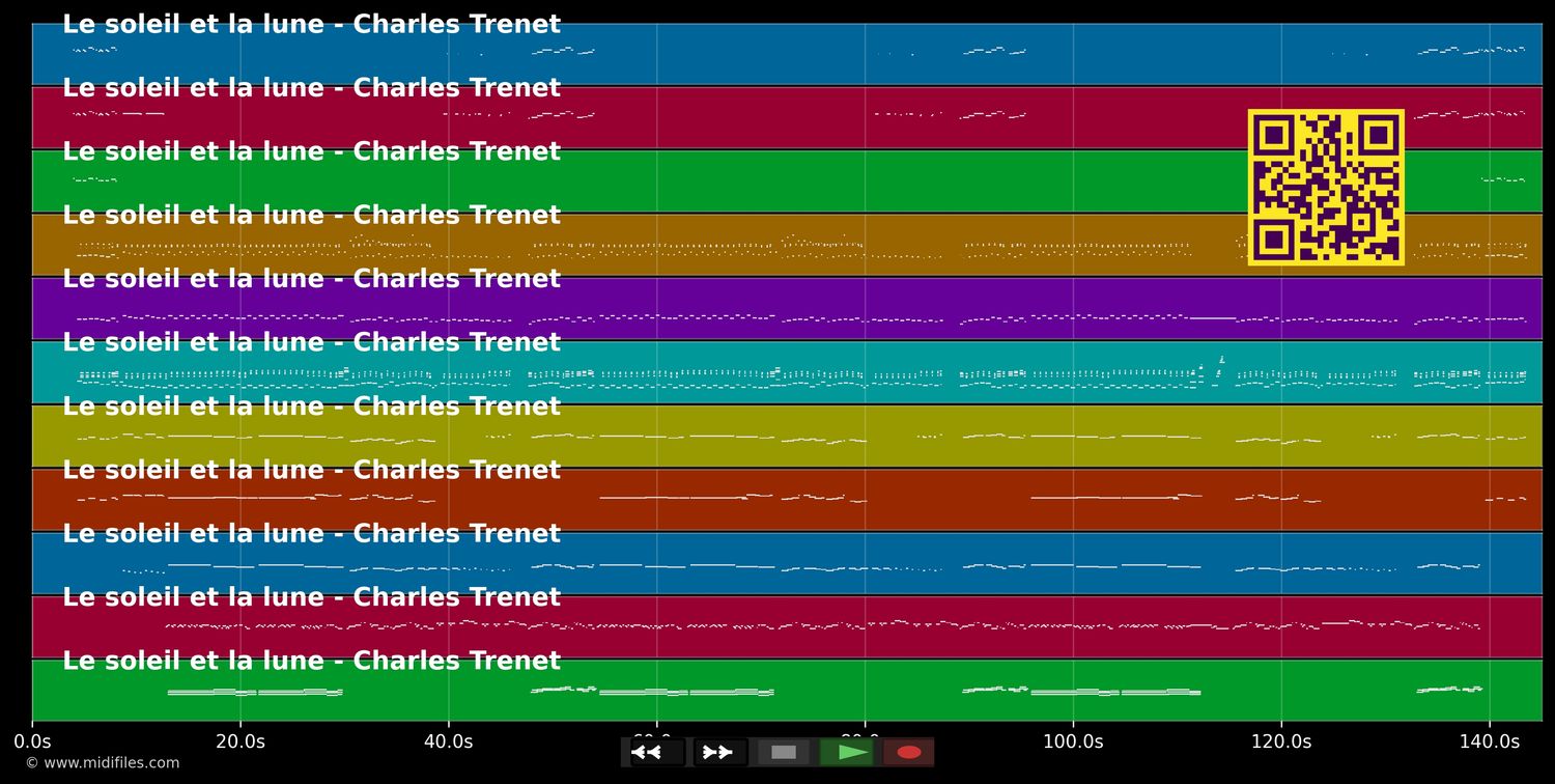 Le soleil a rendez-vous avec la lune - Trenet Charles (MIDI individual tracks)