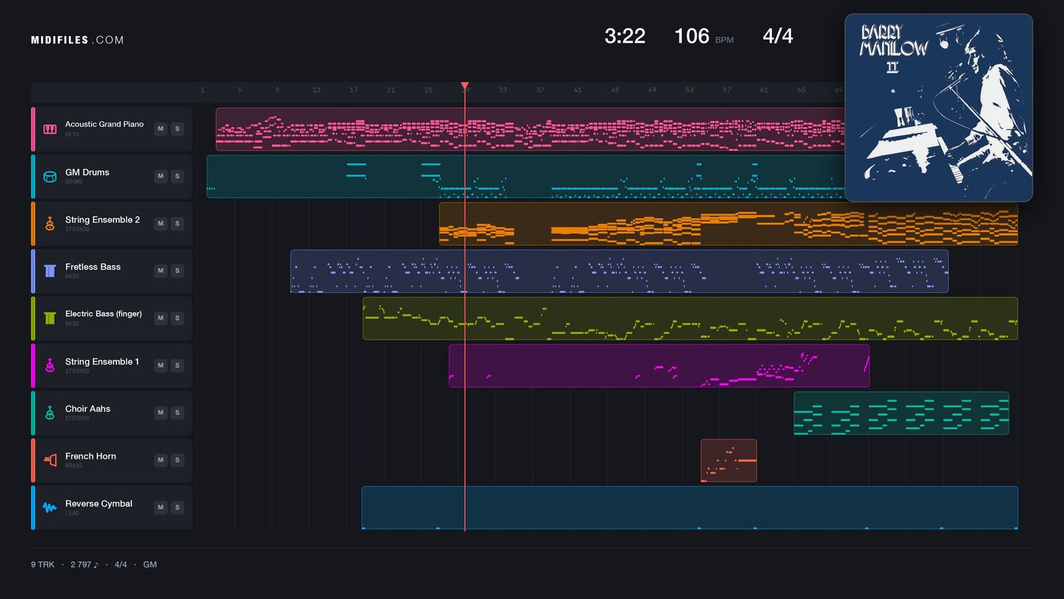 Mandy   - Barry Manilow (MIDI individual tracks)
