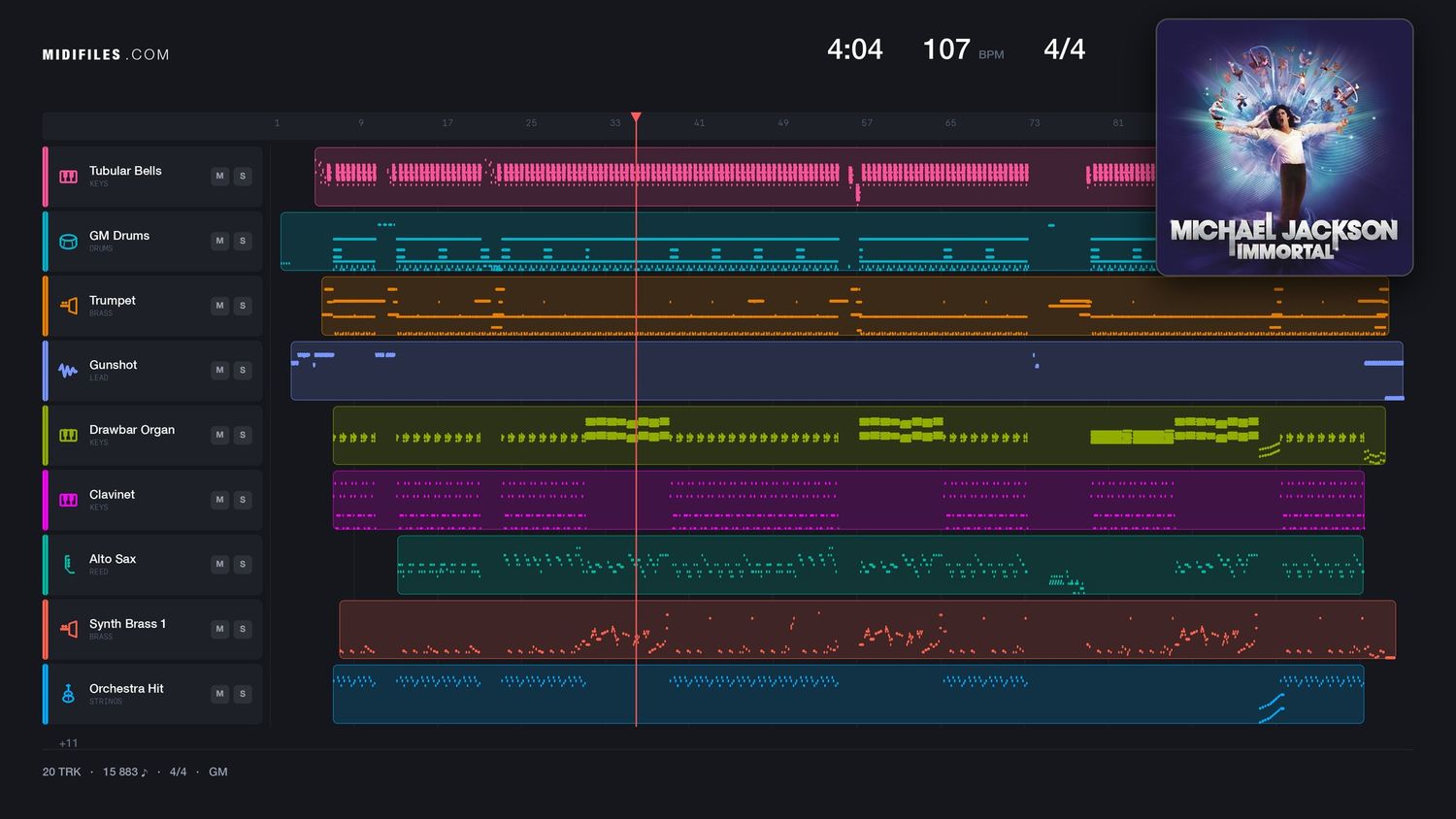 Scream - Michael Jackson (MIDI individual tracks)