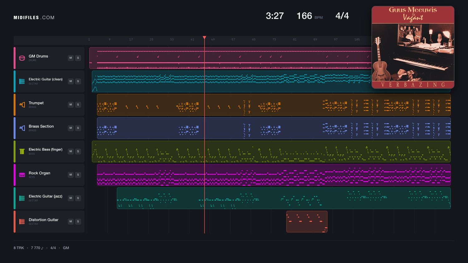 Verliefd Zijn - Guus &amp; Vagant Meeuwis (MIDI individual tracks)