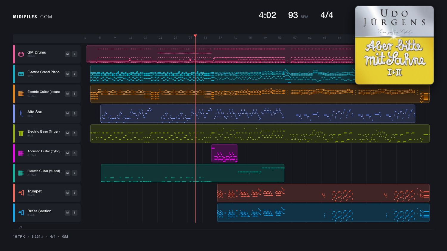 Udo Jurgens II (medley) - Udo Jürgens (MIDI individual tracks)