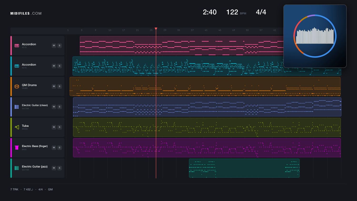'T Is Weer Harmonikatijd - Palemiger Spatzen (MIDI individual tracks)