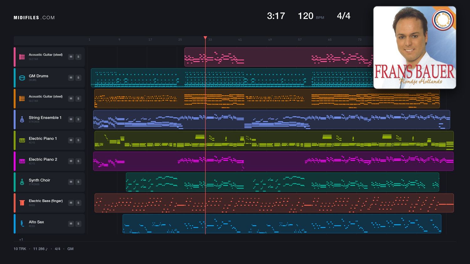 Waarom Heb Jij Me Verlaten - Frans Bauer (MIDI individual tracks)