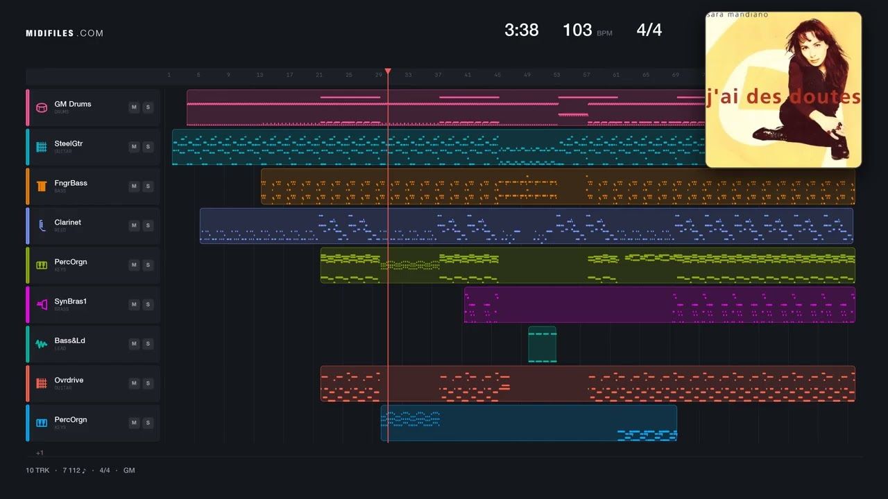 J'ai des doutes - Mandiano Sarah (MIDI GM individual tracks)