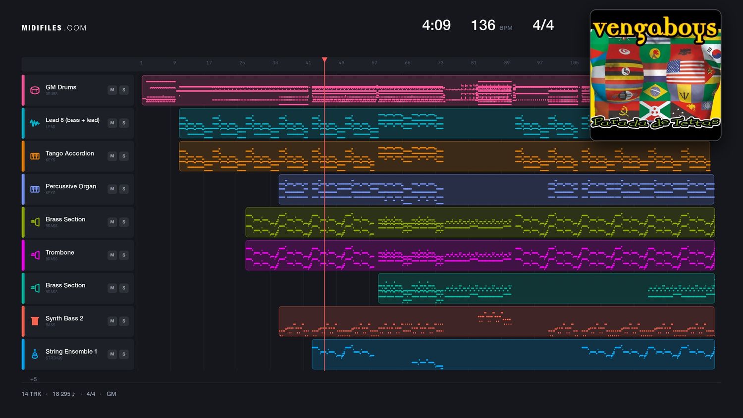 Parada de Tettas  - Vengaboys (MIDI individual tracks)