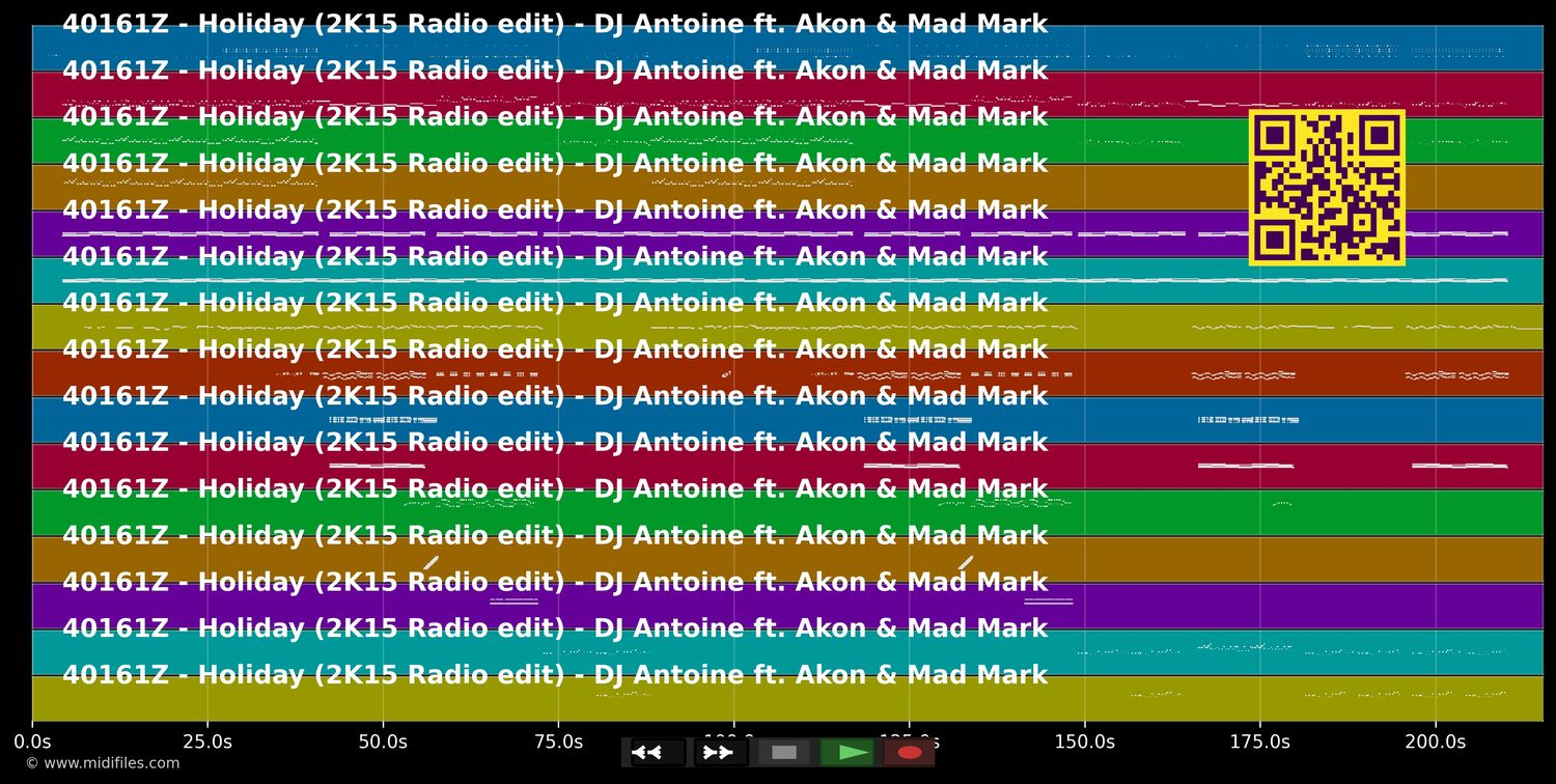 Holiday (2K15 Radio Edit) - DJ Antoine ft. Akon &amp; Mad Mark (MIDI individual tracks)