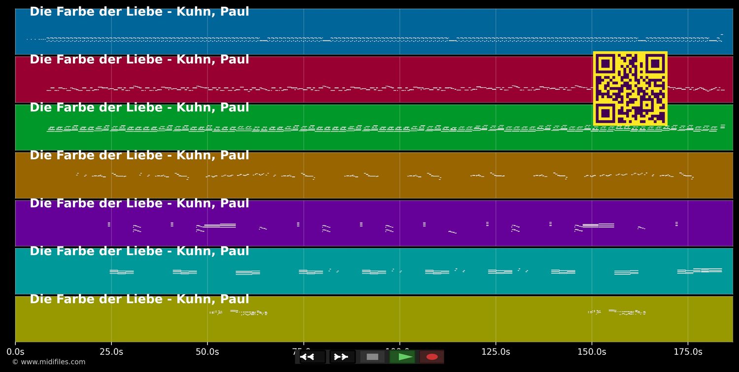 Die Farbe der Liebe - Paul Kuhn (MIDI individual tracks)