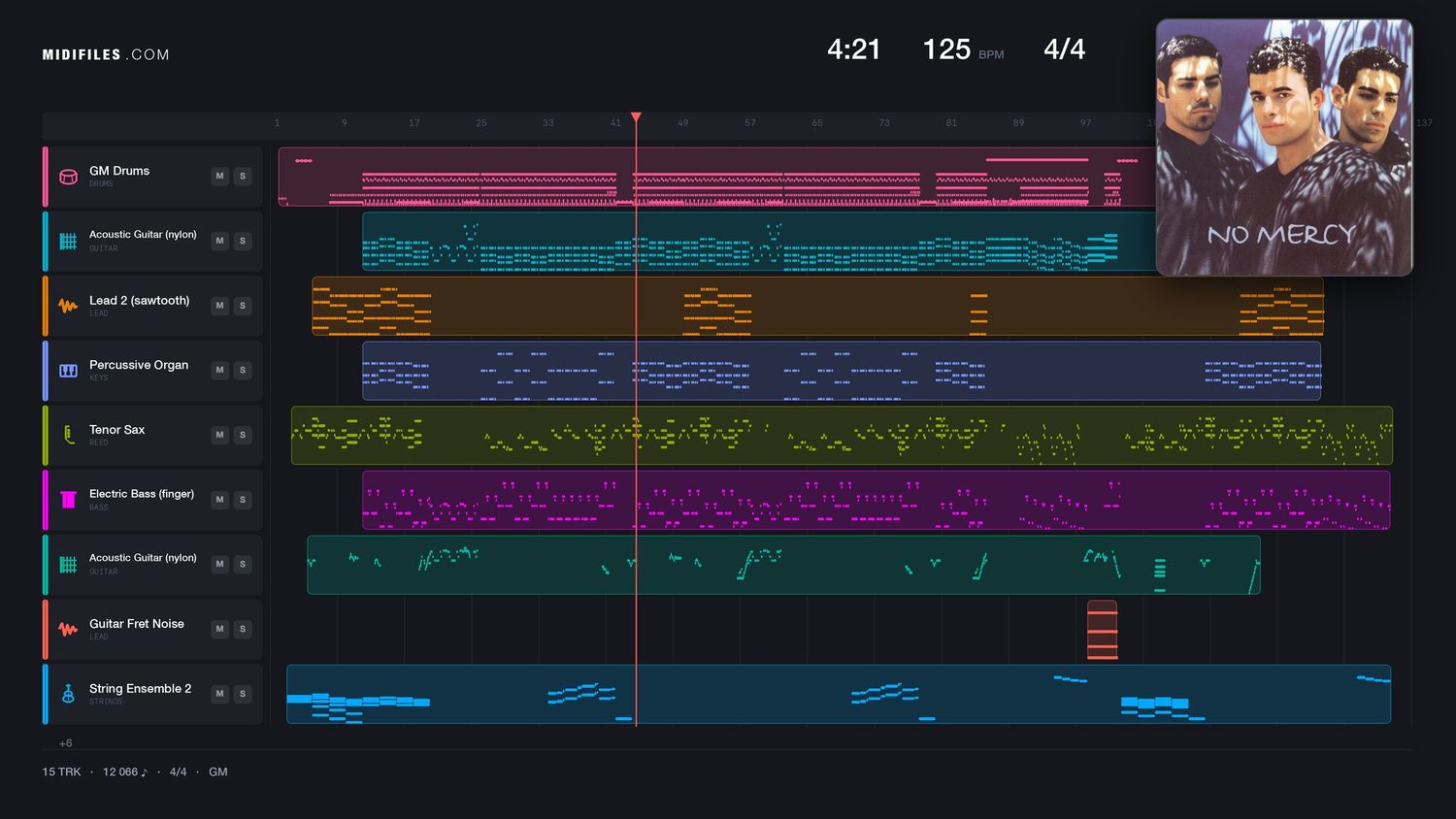 Please Don't Go - No Mercy (MIDI individual tracks)