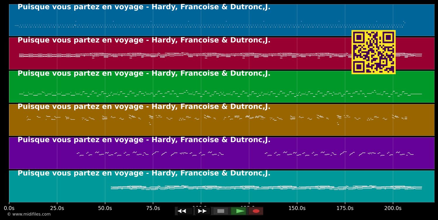 Puisque vous partez en voyage - Francoise &amp; Dutronc Hardy (MIDI individual tracks)
