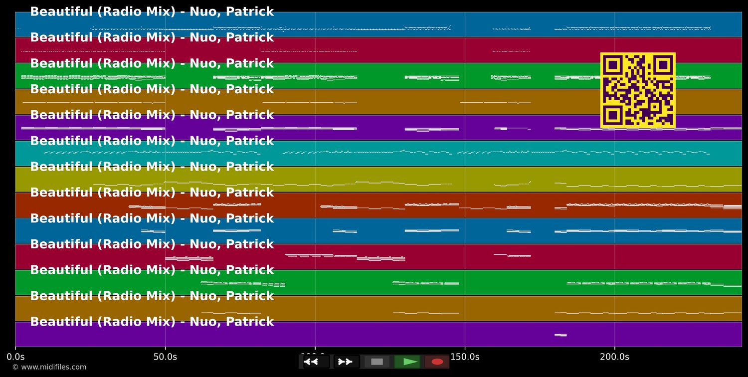 Beautiful (Radio Mix) - Patrick Nuo (MIDI individual tracks)