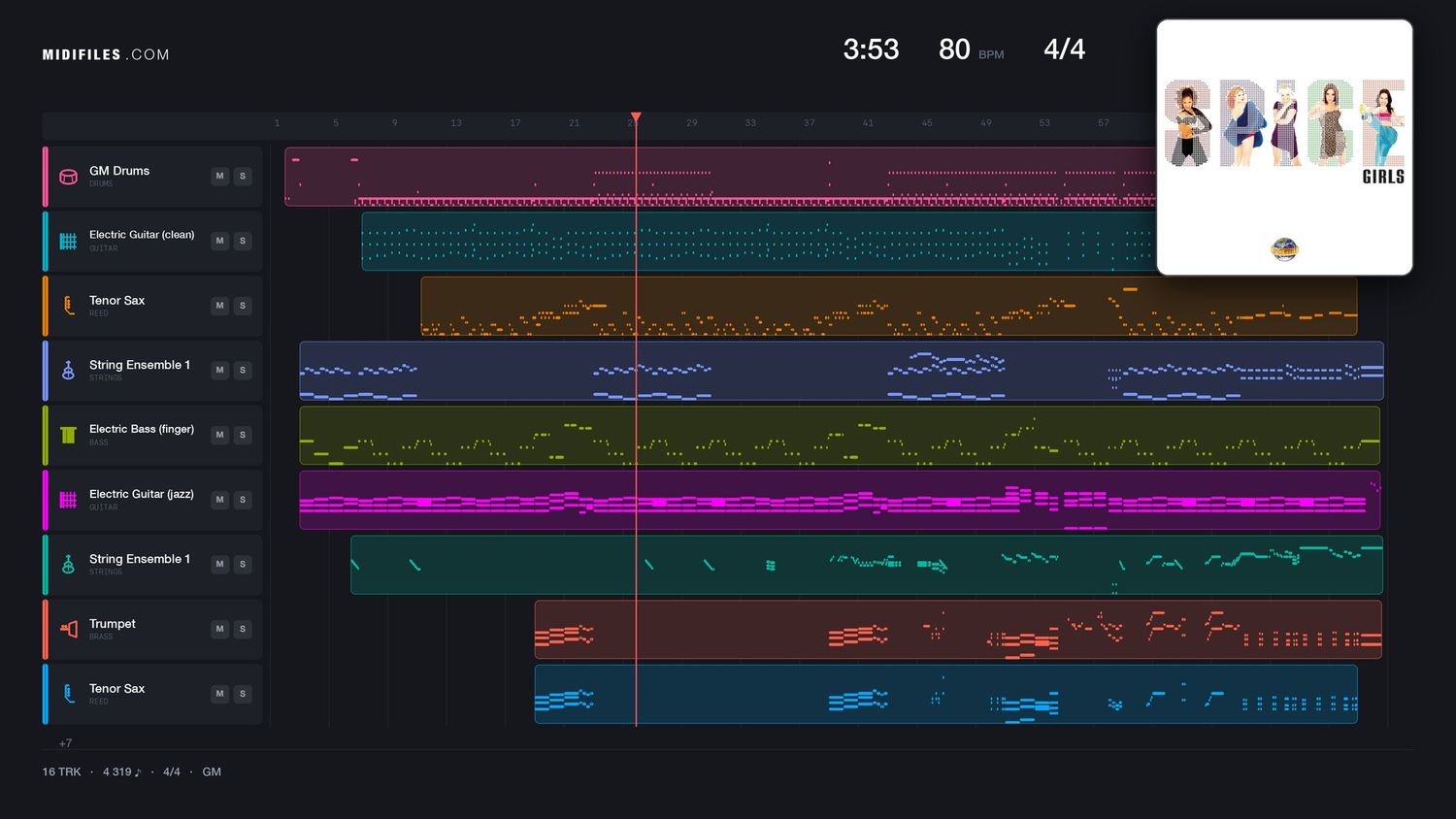 Too Much - Spice Girls (MIDI individual tracks)