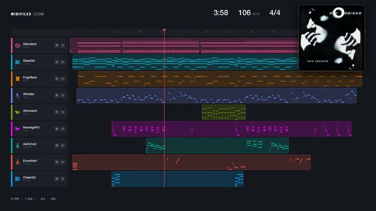 California Blue - Roy Orbison (MIDI individual tracks)