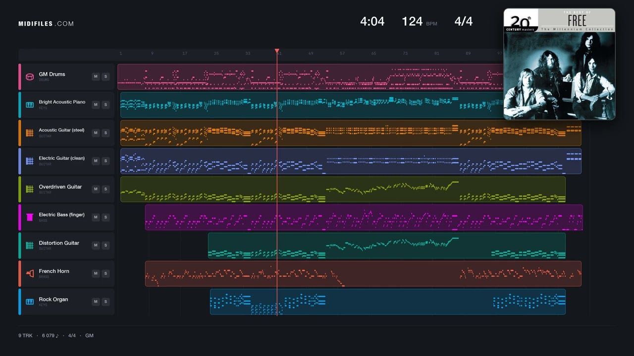 Fire And Water - Free (MIDI individual tracks)