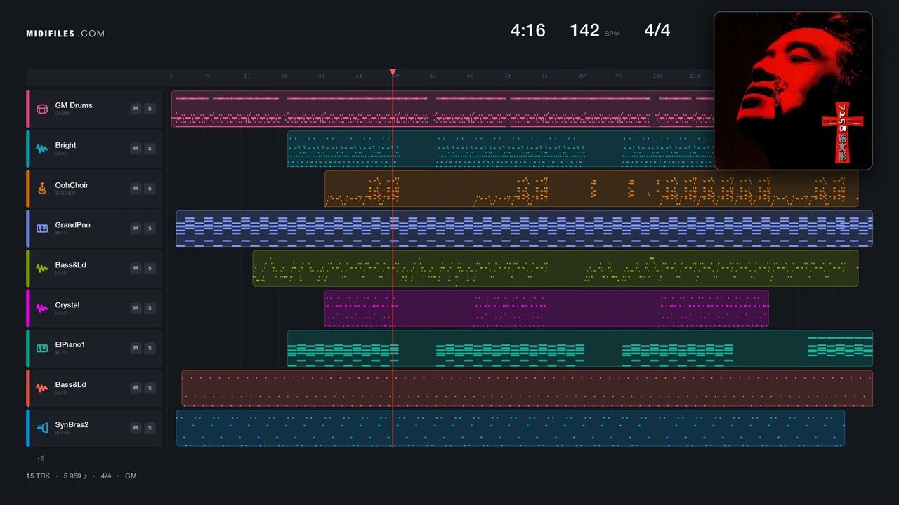 Pony - Ginuwine (MIDI individual tracks)