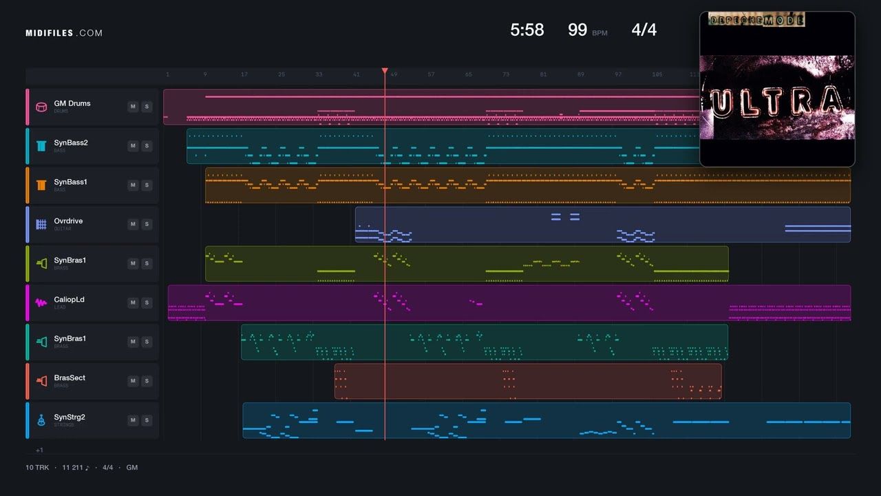It's No Good - Depeche Mode (MIDI individual tracks)