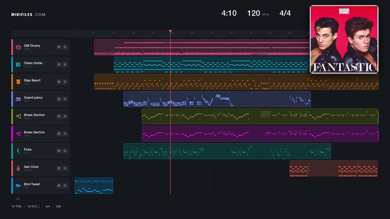Club Tropicana - Wham! (MIDI individual tracks)