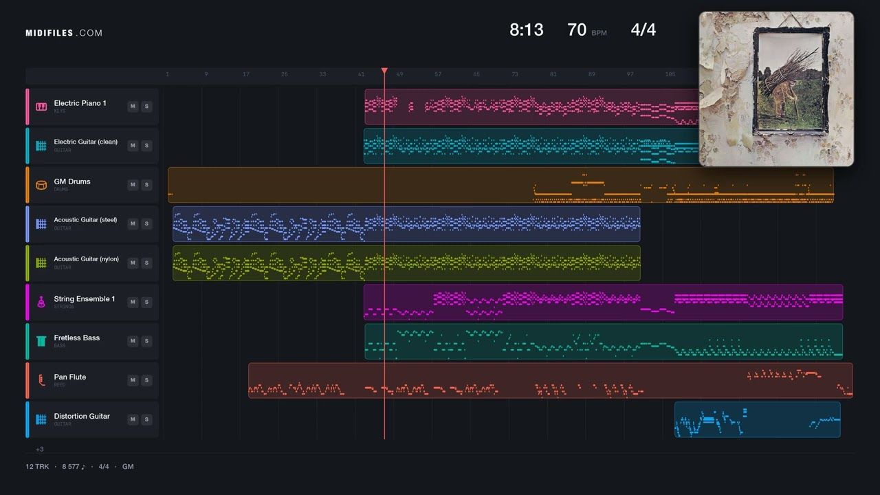 Stairway to Heaven - Led Zeppelin (MIDI individual tracks)