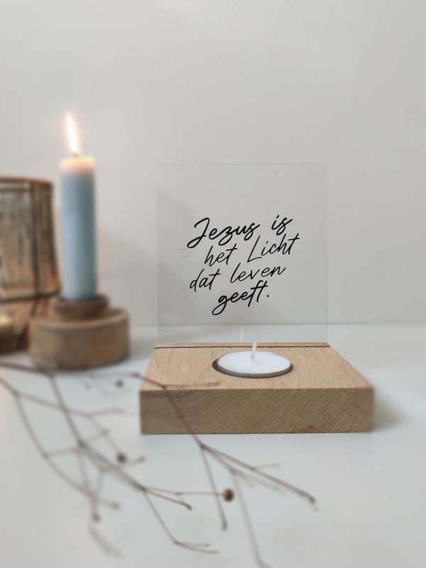 Waxinelichthouder + Plexiglas