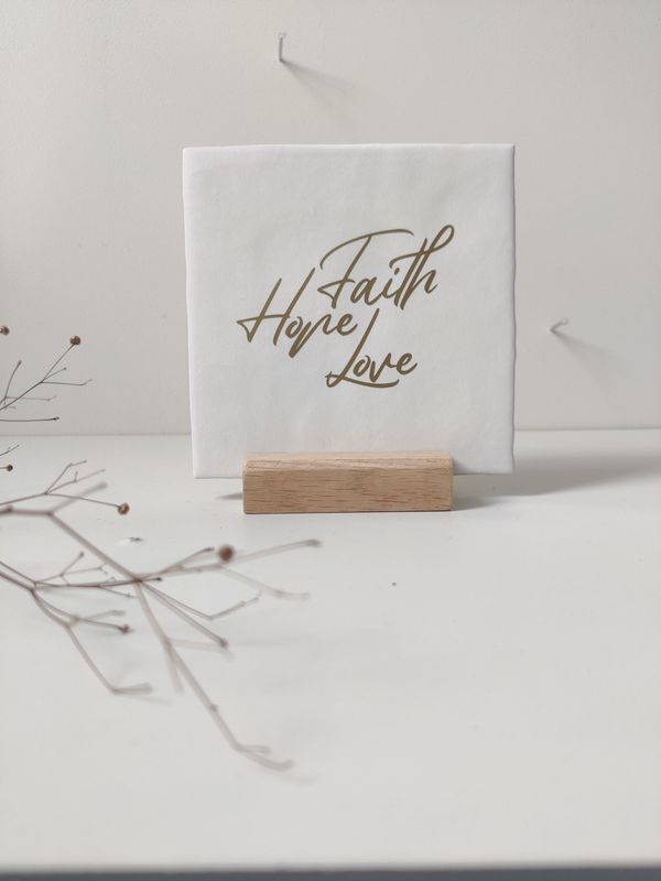 Tegeltje 'Faith/hope/love'