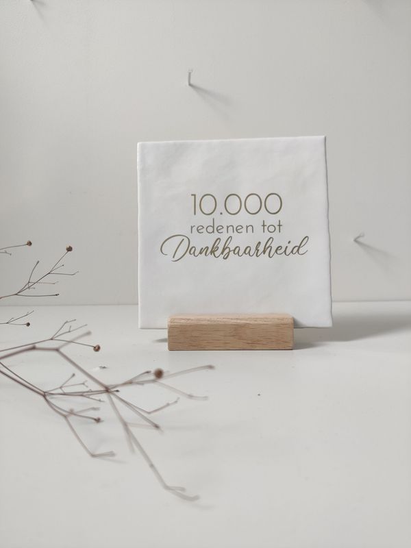 Tegeltje '10.000 redenen van dankbaarheid'