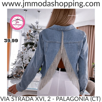 Giacca di jeans strass