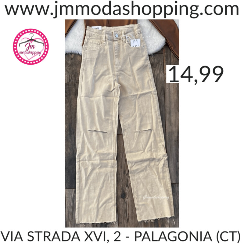 Jeans palazzo beige