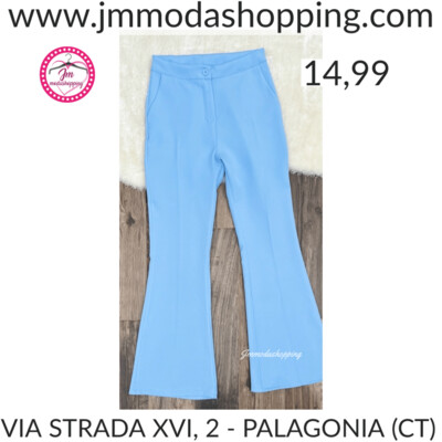 Pantalone a zampa Azzurro