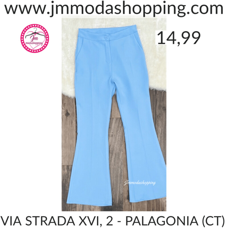 Pantalone a zampa Azzurro