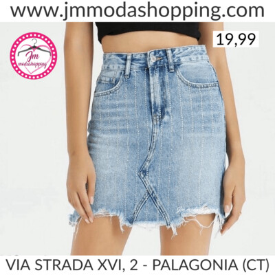 Gonna jeans strass