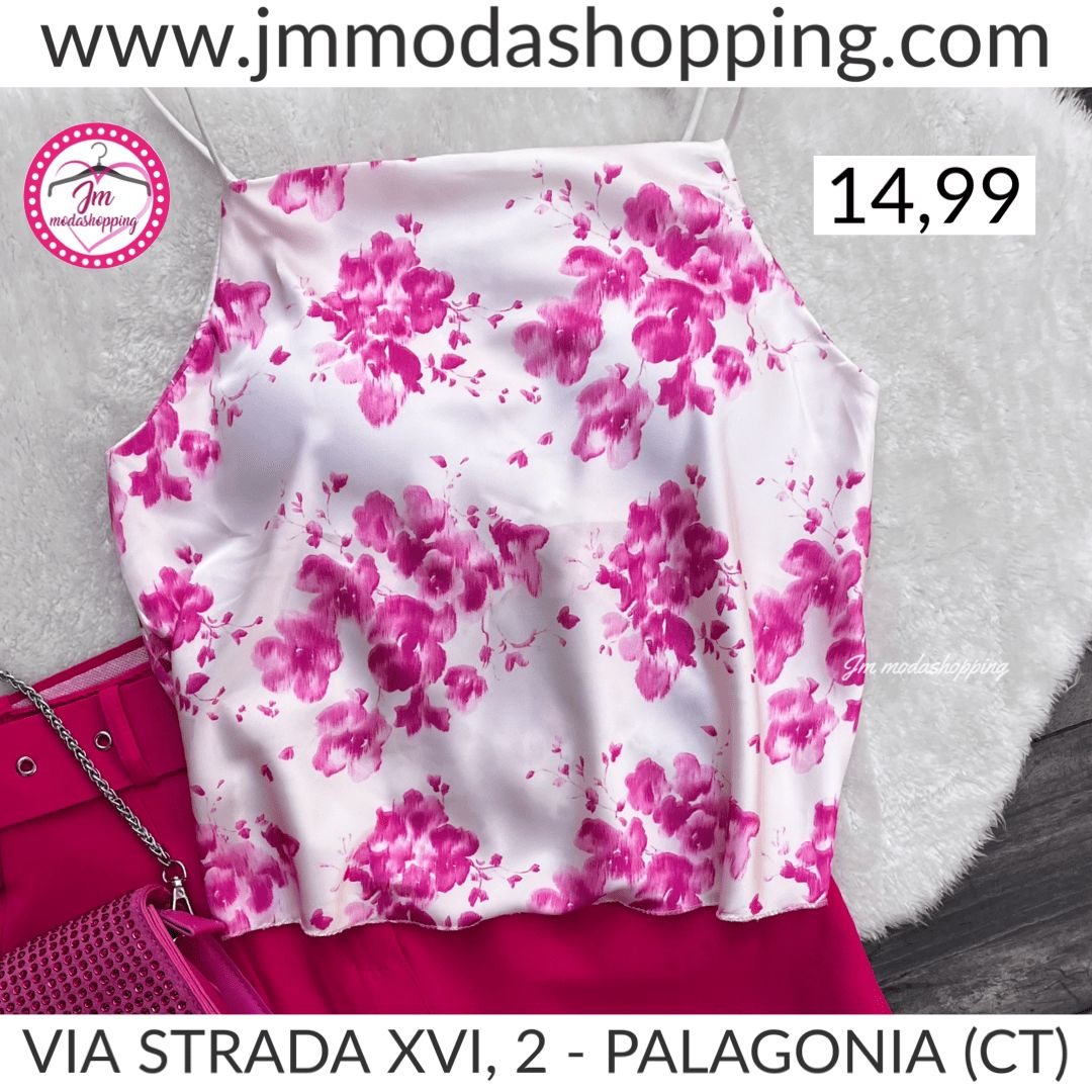 Top fantasia floreale fucsia