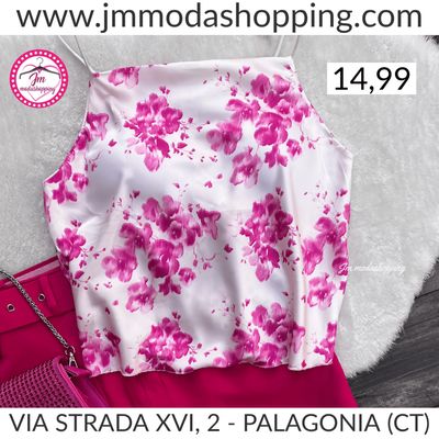 Top fantasia floreale fucsia