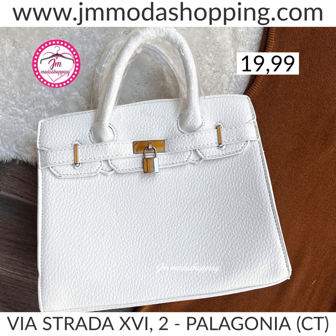Borsa lucchetto bianca