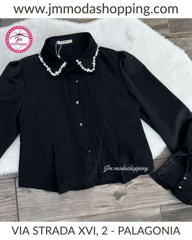 Camicia crop Strass