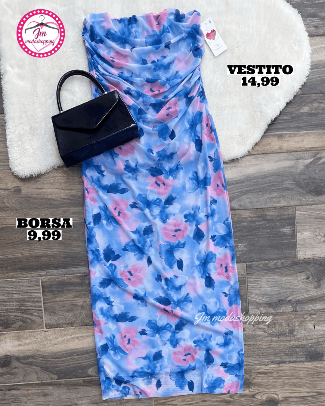 Vestito a fascia fantasia astratta Ale