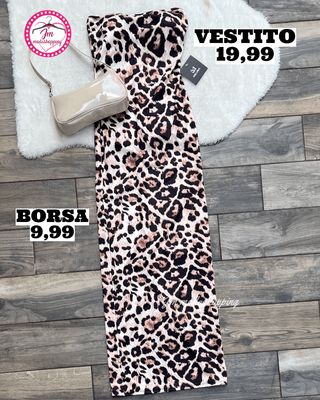 Vestito leopardato con spacco dietro