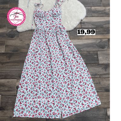 Vestito mania bianco fiori rossi