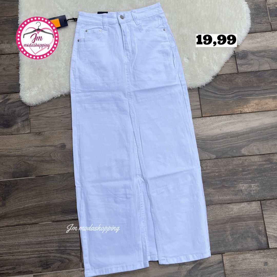 Gonna lunga jeans white