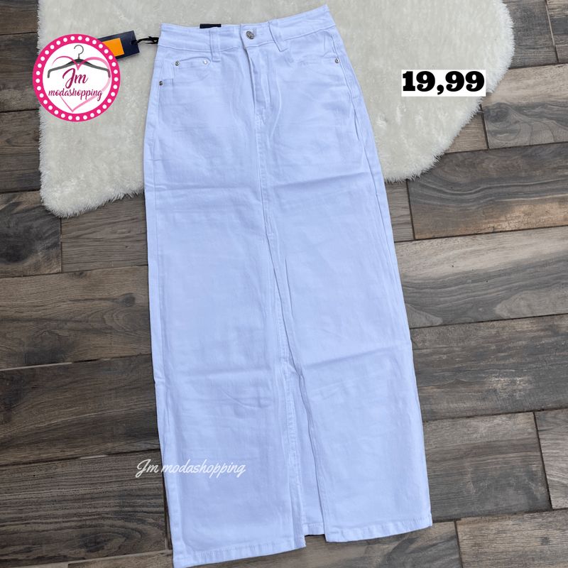 Gonna lunga jeans white