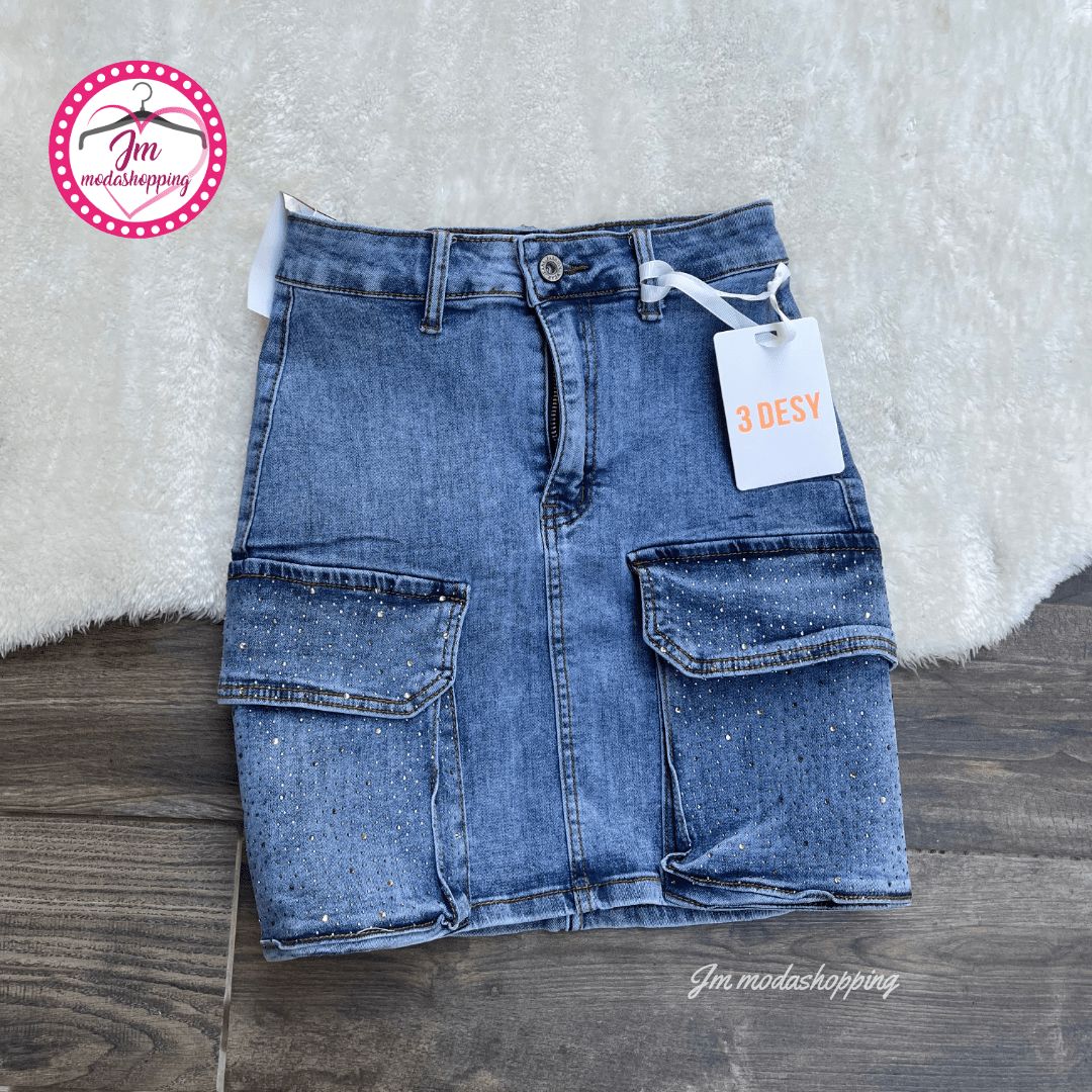 Gonna jeans cargo