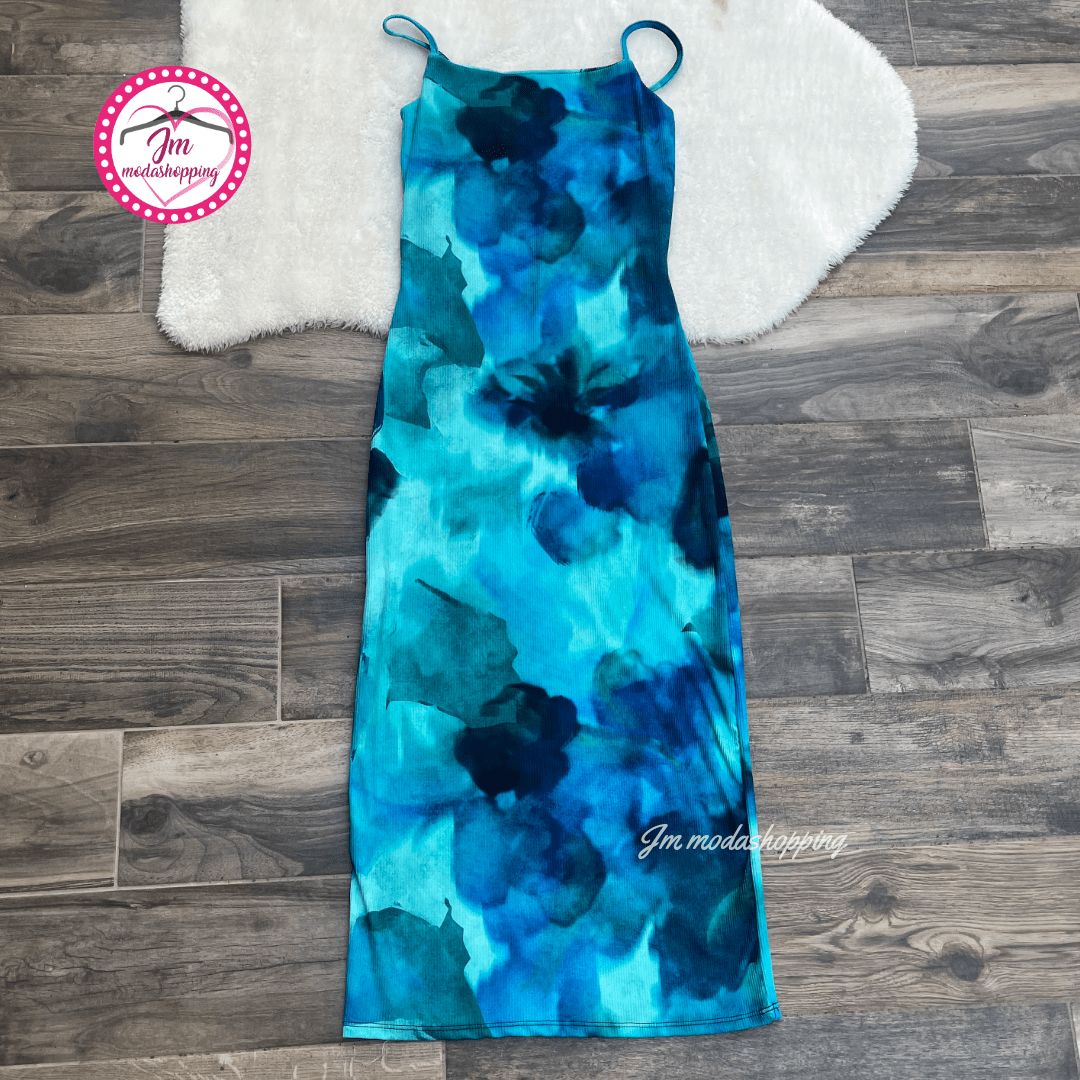 Vestito fiori a costina Elodie