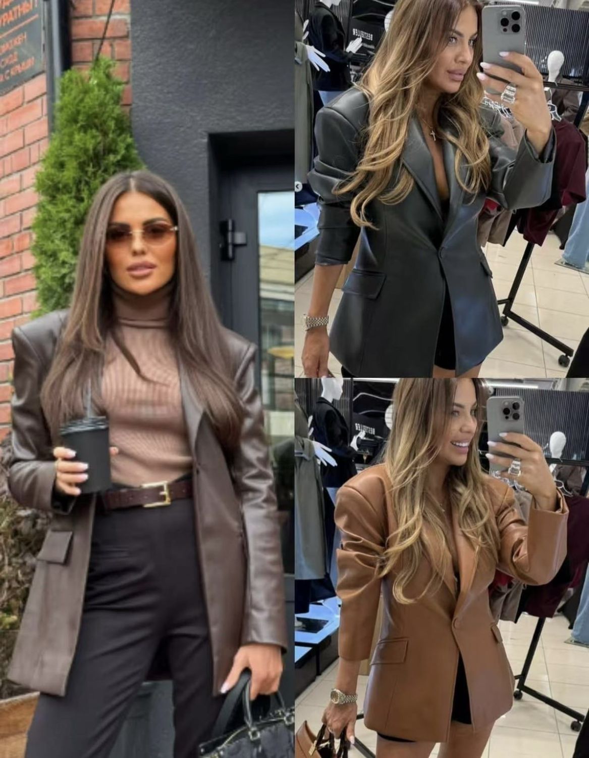 Blazer simil pelle Francesca