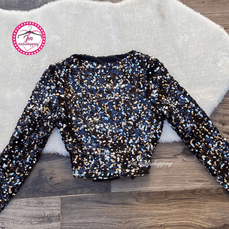 Maglia crop in pagliette Maglia crop in pagliette