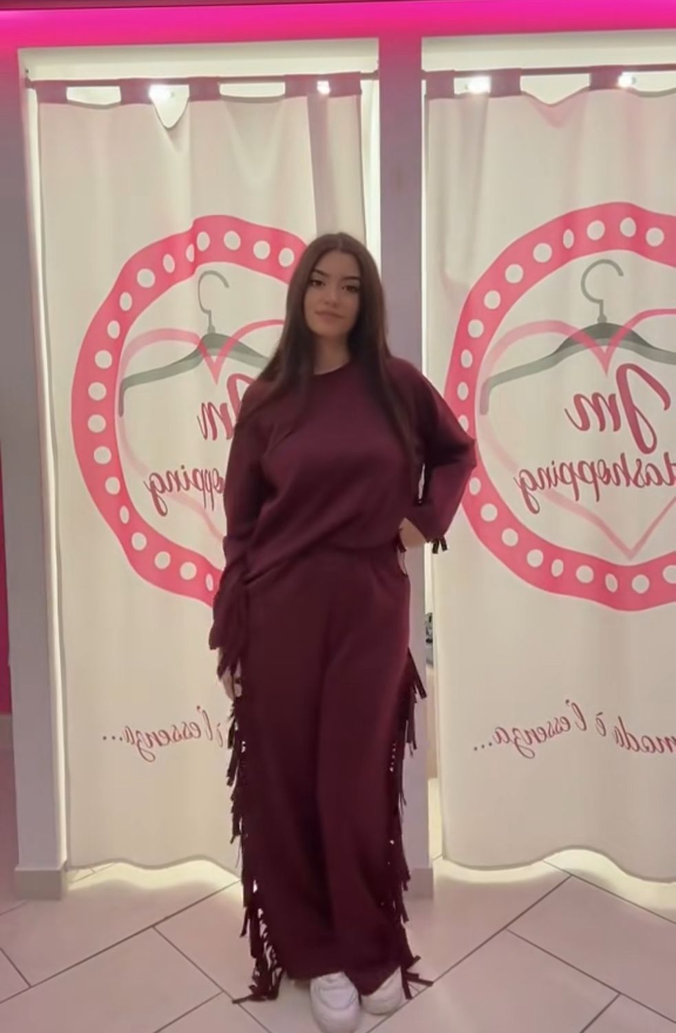 Tuta con frange Borgogna