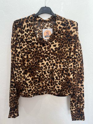 Camicia leopardata crop