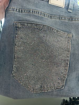 Jeans palazzo tasca argento